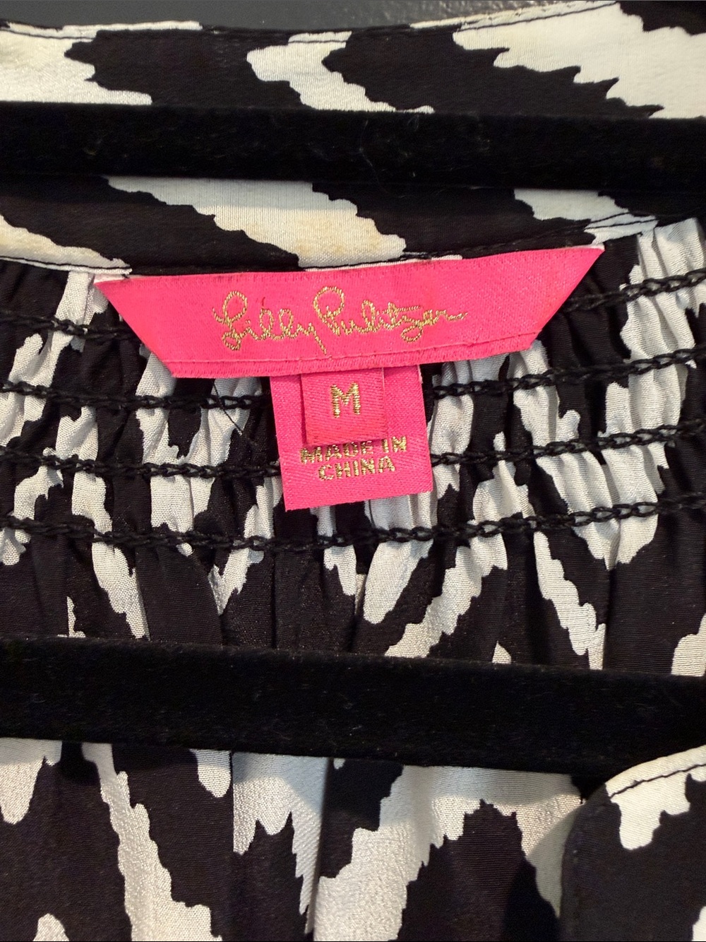 Lilly Pulitzer Black & White Chevron Blouse - Picture 2 of 10